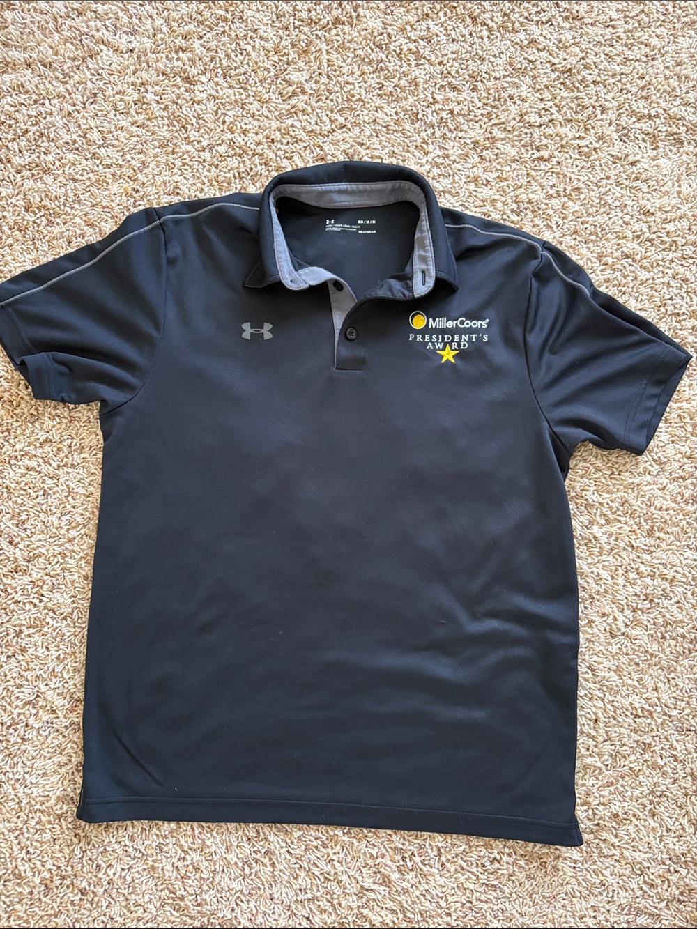 Under Armour Black Polo with MillerCoors President's Award Logo